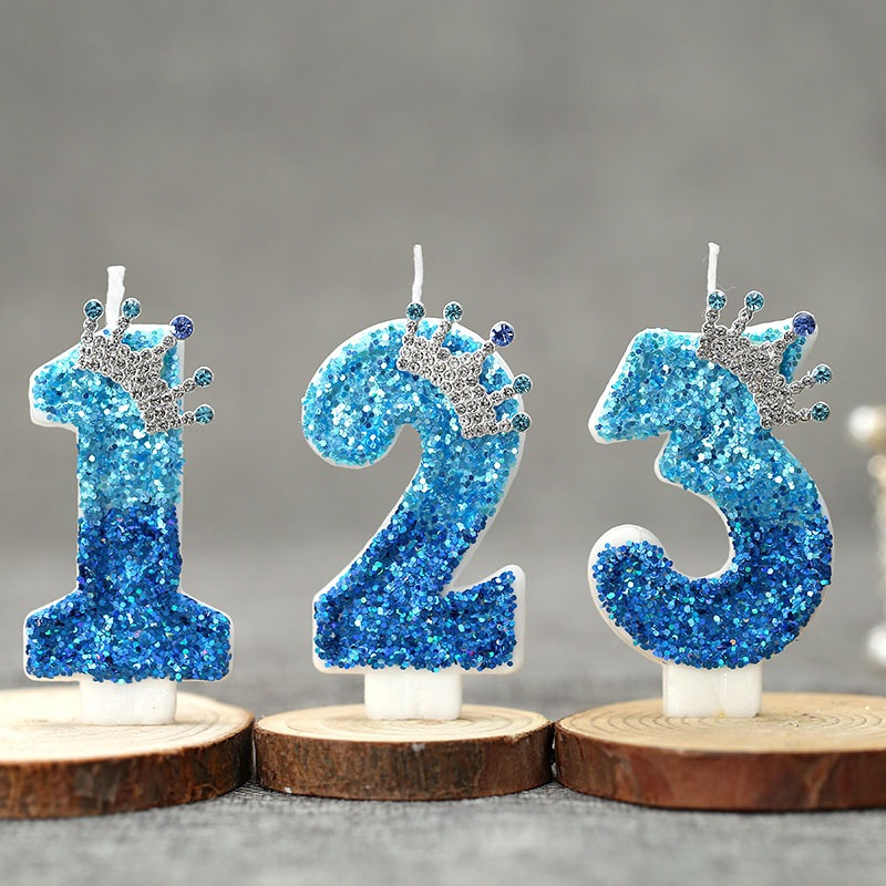 Candle For Supplies - Bougie d'anniversaire numérique créative bleu paon
