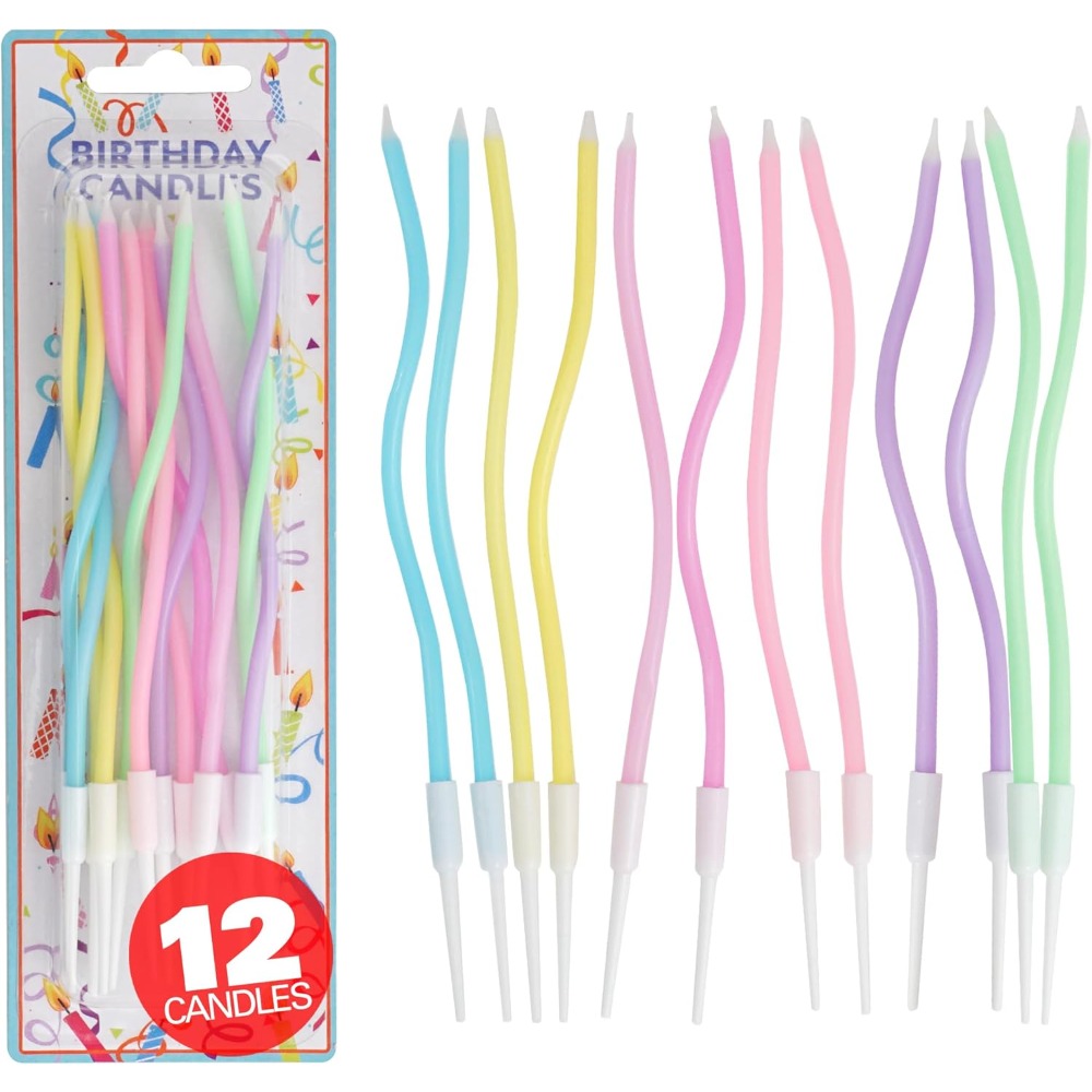 Candle For Supplies - Ensemble de 12 bougies d'anniversaire en