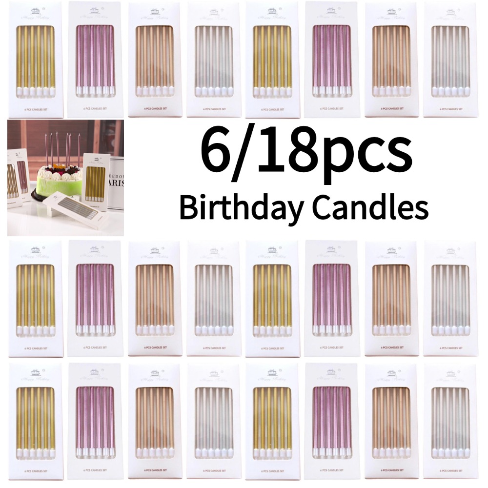 Candle For Supplies - Bougies d'anniversaire en métal or argent,